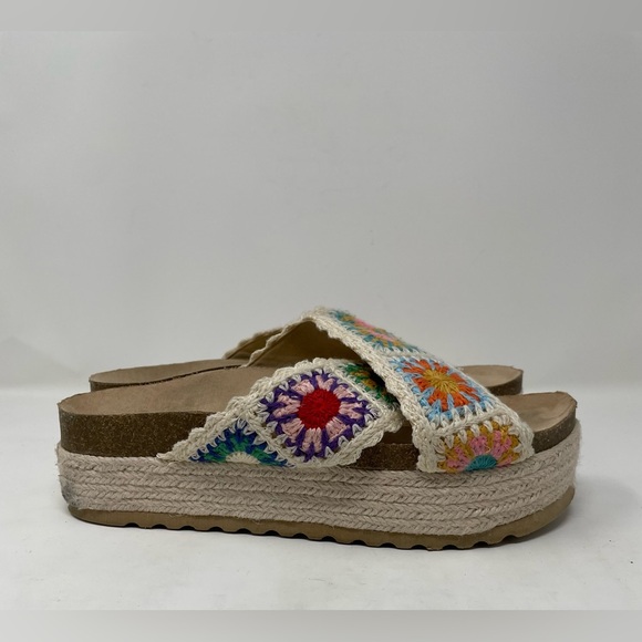 Dirty Laundry Crochet Chunky Multi Colors Shoes Size 9 - Picture 4 of 6